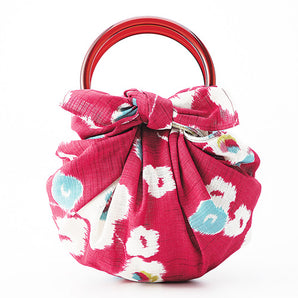 風呂敷バッグ 70cm リング付 | 梅柄 モダンガール|オーガニックコットン|むす美
