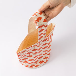 ワンハンドル トートバッグ | 吉祥ハイビスカス柄 コットン製 | 沖縄 シマノネ