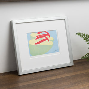 手摺り木版画 | 京都時間 ぽっくり | 加藤光穂 作 | 京都 インテリアアート | 竹笹堂