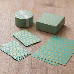 シーサーミンタマー柄4点セット | ポチ袋 はがき 小箱 ミニ茶缶 | 沖縄 シマノネ