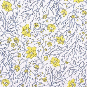 手捺染 手ぬぐい | ろう梅と猫柳柄 | 白 / 青鈍 / 浅葱色 | 綿 (特岡生地) | 京都 都もだん