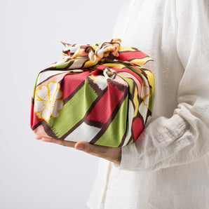 風呂敷バッグ 70cm リング付 | さくら柄 モダンガール|オーガニックコットン|むす美