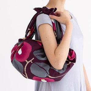 風呂敷 90cm|竹久夢二 つばき アズキ / ホワイトグレー|綿100%|むす美