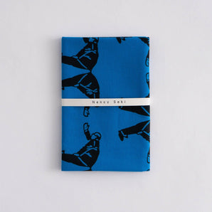 手ぬぐい|綿100%|コットン|注染|おじぎ部長 青 かまわぬ