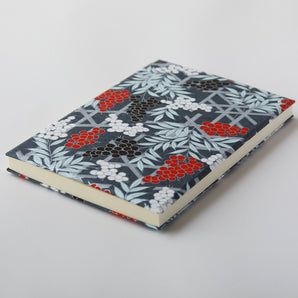 御朱印帳|A5|南天柄|友禅紙 朱印帖 ダークグレー | 尚雅堂