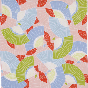 風呂敷 70cm|扇子柄 / ピンク|ひめむすびシリーズ - Adeline Klam|オーガニックコットン|むす美