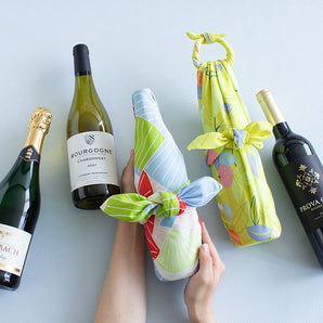 風呂敷 70cm|シトラス柄 / イエロー|ひめむすびシリーズ - Adeline Klam|オーガニックコットン|むす美