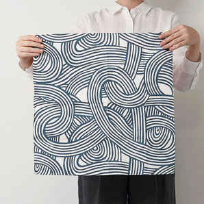 風呂敷 48cm|伊砂文様 結|両面染め 藍 / オレンジ|綿シャンタン|むす美