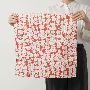 風呂敷 48cm|伊砂文様 しだれ桜|両面染め ピンク / グリーン|綿シャンタン|むす美