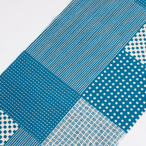 手ぬぐい|綿100%|コットン|注染|切り継ぎ小紋 青 かまわぬ