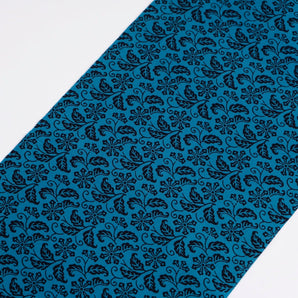 手ぬぐい|綿100%|コットン|注染|丁子唐草 青色|ボタニカル柄|かまわぬ