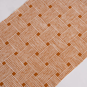 手ぬぐい|綿100%|コットン|注染|あじろ格子|チェック オレンジ|かまわぬ