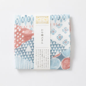 かや織ふきん | 柄あわせ 藍 | 綿100% かや織5枚重ね | 中川政七商店