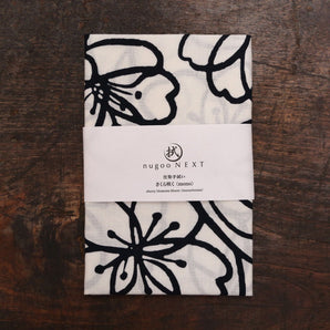 手ぬぐい | さくら咲く モノクロ | 綿100% (岡生地) 注染 | nugooNEXT