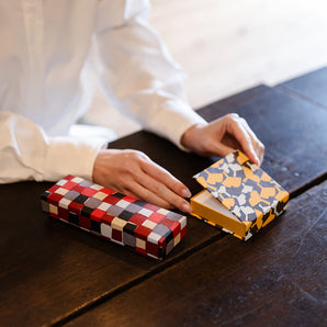 ペンケース|市松柄|手染め和紙 筆箱 日本製|幸せの文様シリーズ 小物入れ【 Fuwa Market オリジナル 】