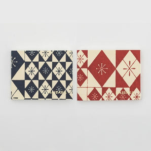 蛇腹メモ帳 | 色硝子柄 赤 / 青 | 和紙 メモ用紙 | 榛原(はいばら)