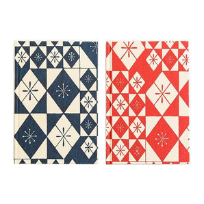 ノート 色硝子柄 赤 / 青 | 千代紙 筆記帳 | 榛原(はいばら)