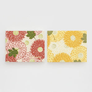 蛇腹メモ帳 | 重陽柄 赤 / 黄 | 和紙 メモ用紙 | 榛原(はいばら)