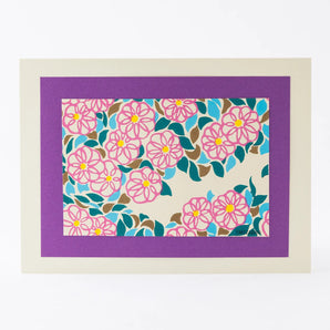 Handabdruck-Holzdruck | Yamacha Hanakomichi (Sazankomichi) | Geschaffen von Sugako Harada | Kyoto Interia Art | Chikumin-do Chikumin-do