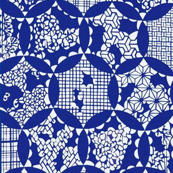 手拈染 手拈染 | 纏枝 | 緋琉璃 / 深藍 | 絲織（特岡生地）| 京都 都もだん 都もだん