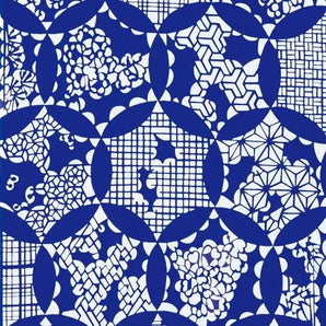 手拈染 手拈染 | 纏枝 | 緋琉璃 / 深藍 | 絲織（特岡生地）| 京都 都もだん 都もだん