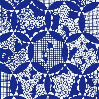 手拈染 手拈染 | 纏枝 | 緋琉璃 / 深藍 | 絲織（特岡生地）| 京都 都もだん 都もだん