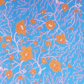 手抓染 手拭 | 楼梅与猫柳枝 | 白 / 青磁 / 浅葱色 | 绉（特冈产地） | 京都 都もだん 都もだん