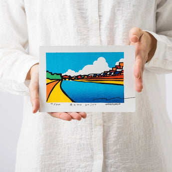 手摺木版畫 | 鴨川 | 竹中健司 作 | 京都 互動藝術 | 竹篠堂 竹篠堂