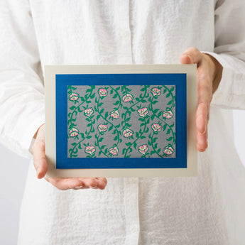 手繪木版畫 | 待賓草 (まつよいぐさ) | 原田綏子 作 | 京都 互動藝術 | 竹籠堂 竹籠堂