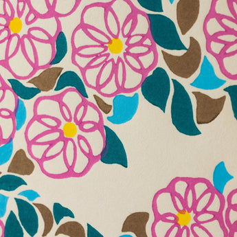 手繪木版畫 | 山茶花小徑（さざんかこみち） | 原田彌子 作 | 京都 互動藝術 | 竹篠堂 竹篠堂