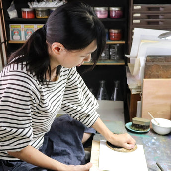 木刻版画 | 吹寄 | 原田秀子 作 | 京都 画廊 | 竹篠堂 竹篠堂