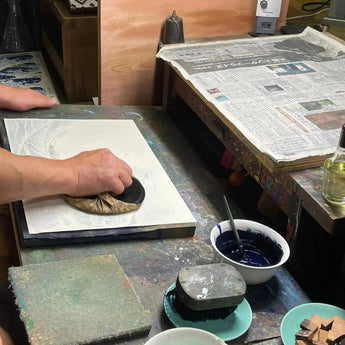 手摺木版畫 | 京都時間 舞者 | 加藤光穗 作 | 京都 互動藝術 | 竹篠堂 竹篠堂