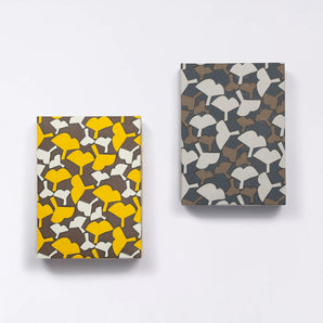 Kyoto craftsman finish｜Paste box case (postcard size)｜Hand-dyed Japanese paper, ginkgo pattern, small container, made in Japan