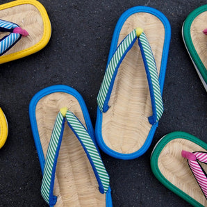 天然竹皮草履 L尺寸 青色 / 綠色｜irozori｜輕便草履 輕便草履