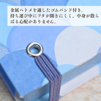 ハトメを通したゴムバンドでふたが開きにくい