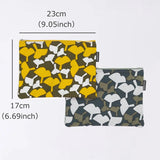 フラットポーチ｜銀杏柄｜手染め生地 帆布 綿100% コットン ポーチ 日本製｜幸せの文様 【 Fuwa Market オリジナル 】 Fuwa Market