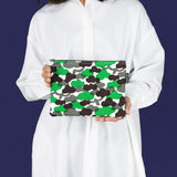 フラットポーチ｜松柄｜手染め生地 帆布 綿100% コットン ポーチ 日本製｜幸せの文様 【 Fuwa Market オリジナル 】 Fuwa Market