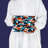 フラットポーチ｜松柄｜手染め生地 帆布 綿100% コットン ポーチ 日本製｜幸せの文様 【 Fuwa Market オリジナル 】 Fuwa Market