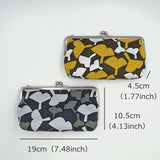 がま口 (横型 / 小)｜銀杏柄｜手染め生地 帆布 綿100% 和財布 ポーチ ウォレットポーチ 日本製｜京都職人仕上げ 【 Fuwa Market オリジナル 】 Fuwa Market