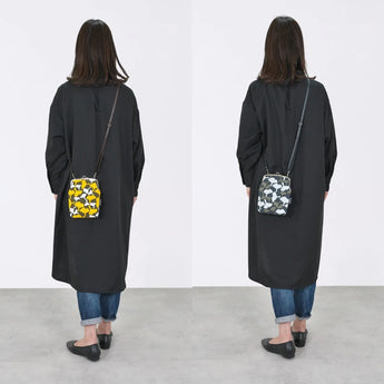 がま口 (縦型 / 大) ｜銀杏柄｜手染め帆布 スマホショルダー 日本製｜京都職人仕上げ 【 Fuwa Market オリジナル 】 Fuwa Market