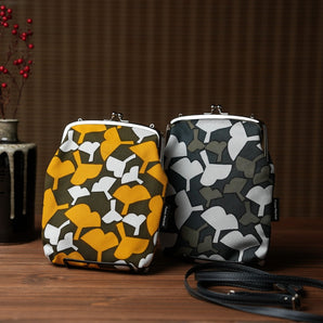 牙口（縱型 / 大）｜銀杏葉｜手染雨傘 智慧型手機袋 日本製｜京都職人手工製作 【 Fuwa Market 原創商品 】 