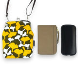 がま口 (縦型 / 大) ｜銀杏柄｜手染め帆布 スマホショルダー 日本製｜京都職人仕上げ 【 Fuwa Market オリジナル 】 Fuwa Market