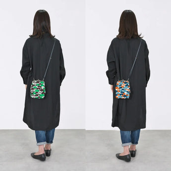 がま口 (縦型 / 大) ｜松柄｜手染め帆布 スマホショルダー 日本製｜京都職人仕上げ 【 Fuwa Market オリジナル 】 Fuwa Market