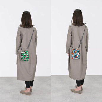 がま口 (縦型 / 大) ｜松柄｜手染め帆布 スマホショルダー 日本製｜京都職人仕上げ 【 Fuwa Market オリジナル 】 Fuwa Market