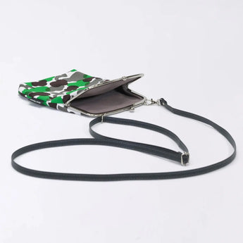 がま口 (縦型 / 大) ｜松柄｜手染め帆布 スマホショルダー 日本製｜京都職人仕上げ 【 Fuwa Market オリジナル 】 Fuwa Market