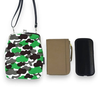 がま口 (縦型 / 大) ｜松柄｜手染め帆布 スマホショルダー 日本製｜京都職人仕上げ 【 Fuwa Market オリジナル 】 Fuwa Market