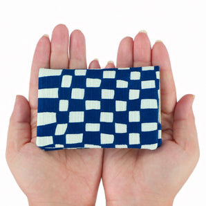 吉祥染布帆|名刺插入|變化市松 納戶色|Neivy 