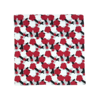 ハンカチ｜梅柄｜手染め生地 帆布 綿100% 綿 やわらかいタオル 二重ガーゼ 日本製｜幸せの文様 【 Fuwa Market オリジナル 】 Fuwa Market