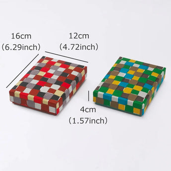 貼り箱ケース｜市松柄｜手染め和紙 筆箱 日本製｜幸せの文様シリーズ 小物入れ【 Fuwa Market オリジナル 】 Fuwa Market