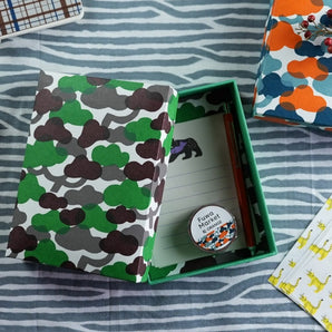 Sticker box case | Matsukawa | Hand-dyed Japanese paper brush box made in Japan | Happy pattern series small item holder 【 Fuwa Market Original 】 